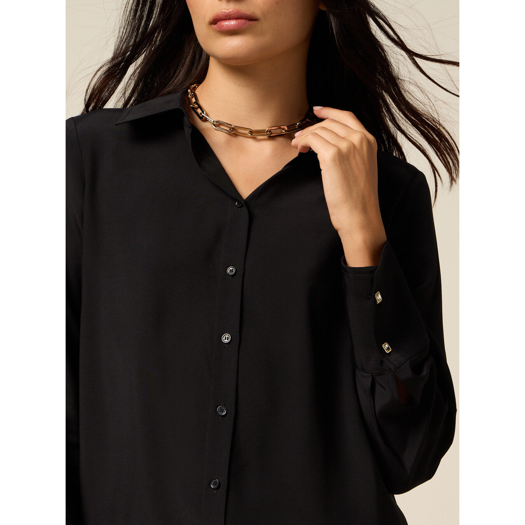 Oltre - Camisa de viscosa - Negro