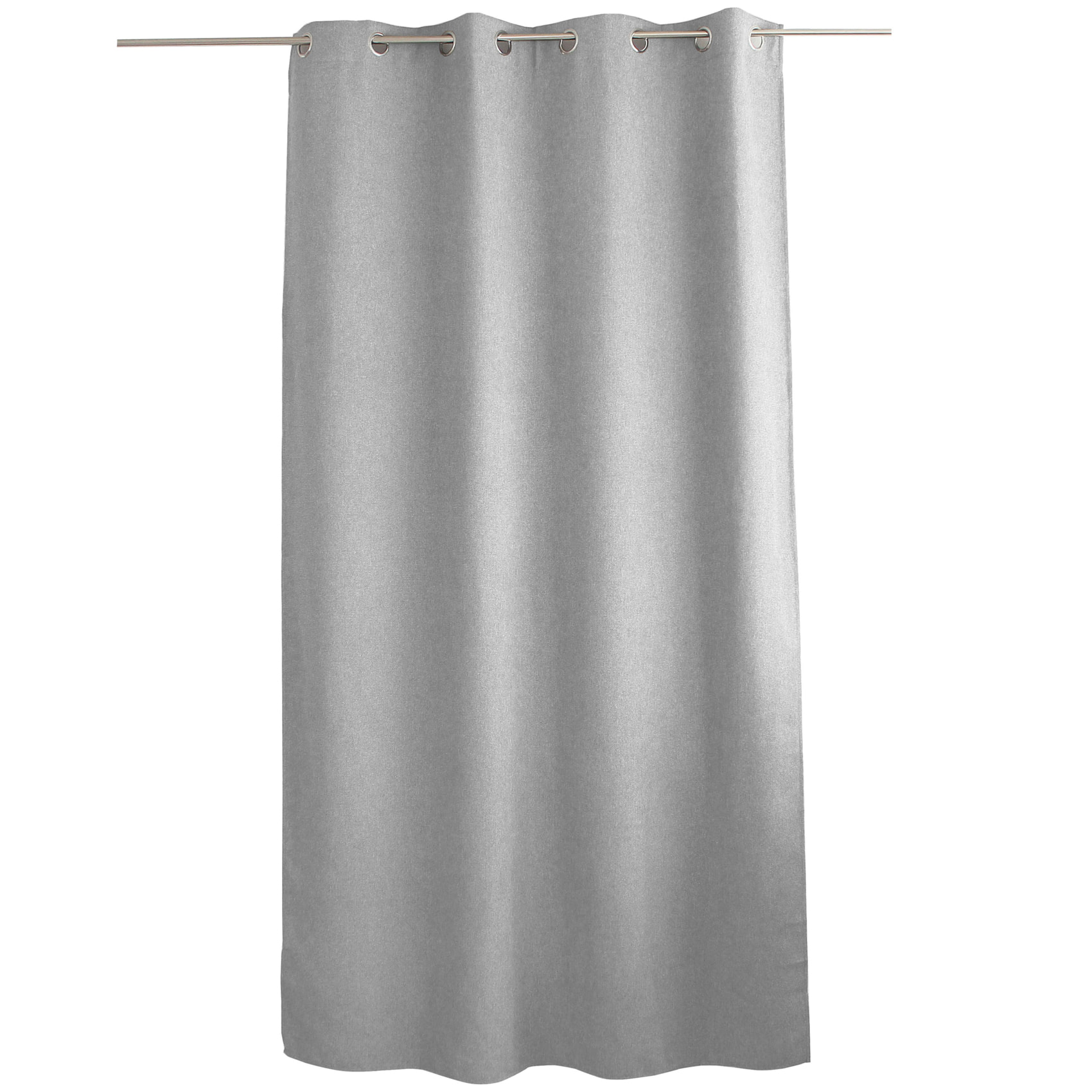 Rideau à oeillets en velours chenillé - Gris clair