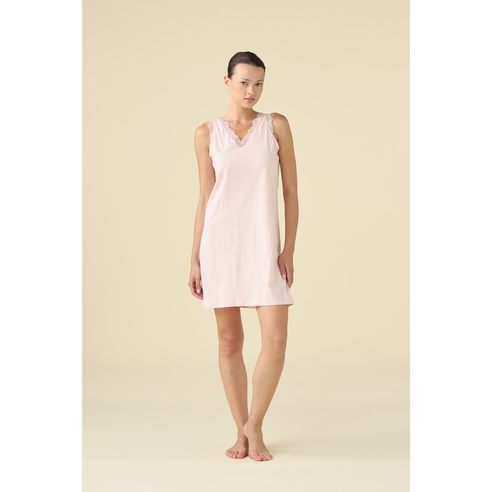 Camicia da notte donna estiva in cotone articolo essential. Noidinotte