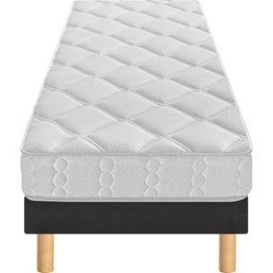 Ensemble SINGULAR 1 place|H 18 cm avec sommier ferme|confort ferme