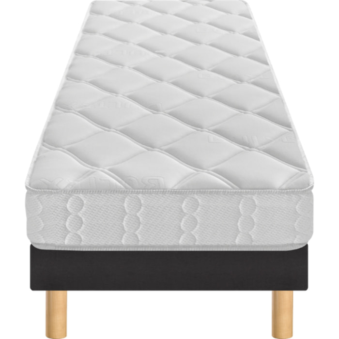 Ensemble SINGULAR 1 place|H 18 cm avec sommier ferme|confort ferme