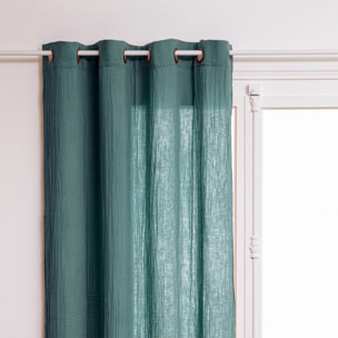 Rideau "Jamana" en coton 130x260cm vert céladon