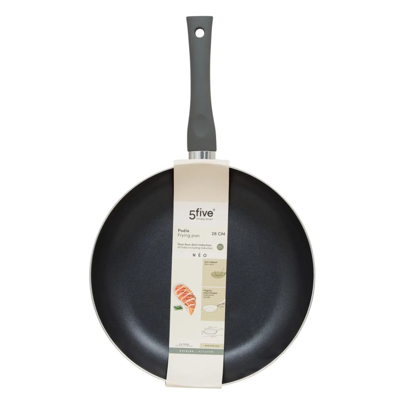 Poêle Neo D28cm aluminium gris