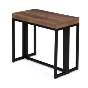 Consoles-tables à manger extensibles Anita - Bois aspect vieilli et noir