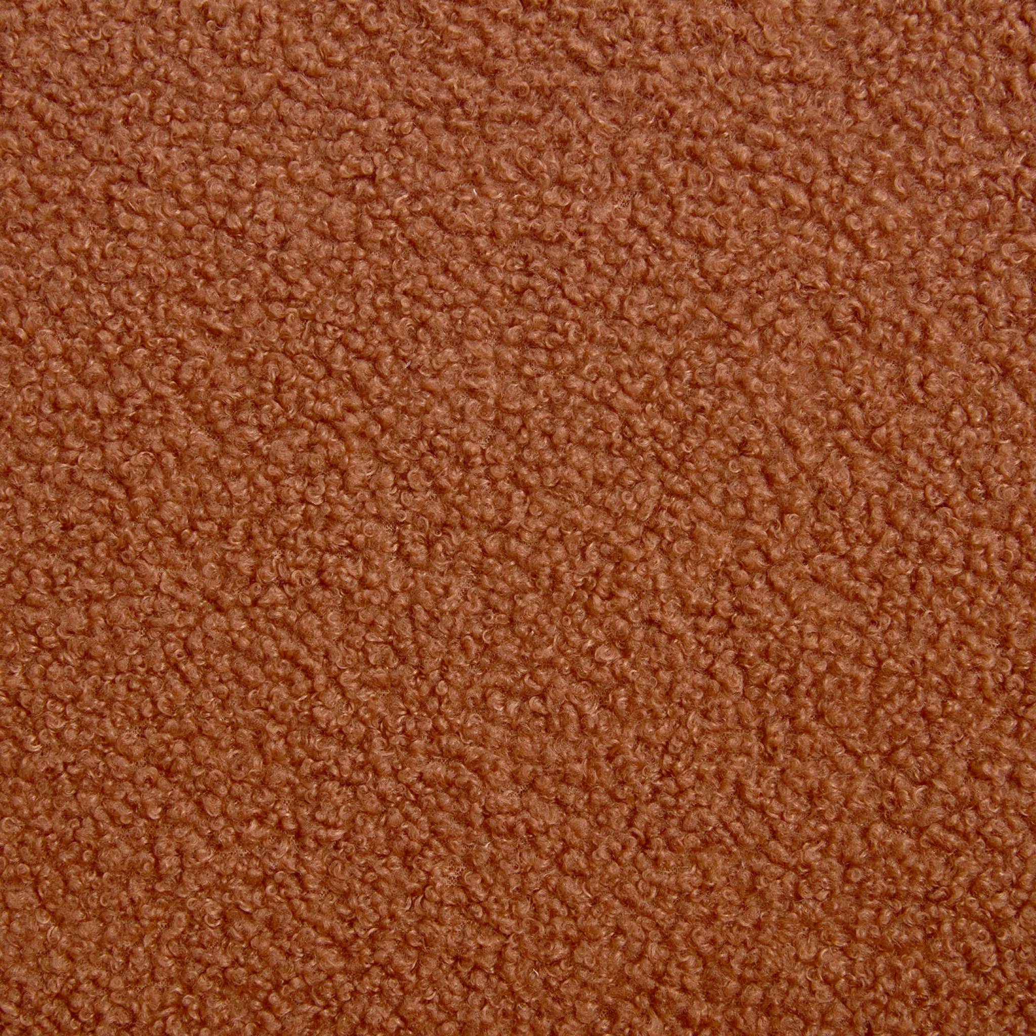 Fauteuil enfant en bois et tissu bouclette terracotta. ISAK L 47 x P 43.5 x H 50cm