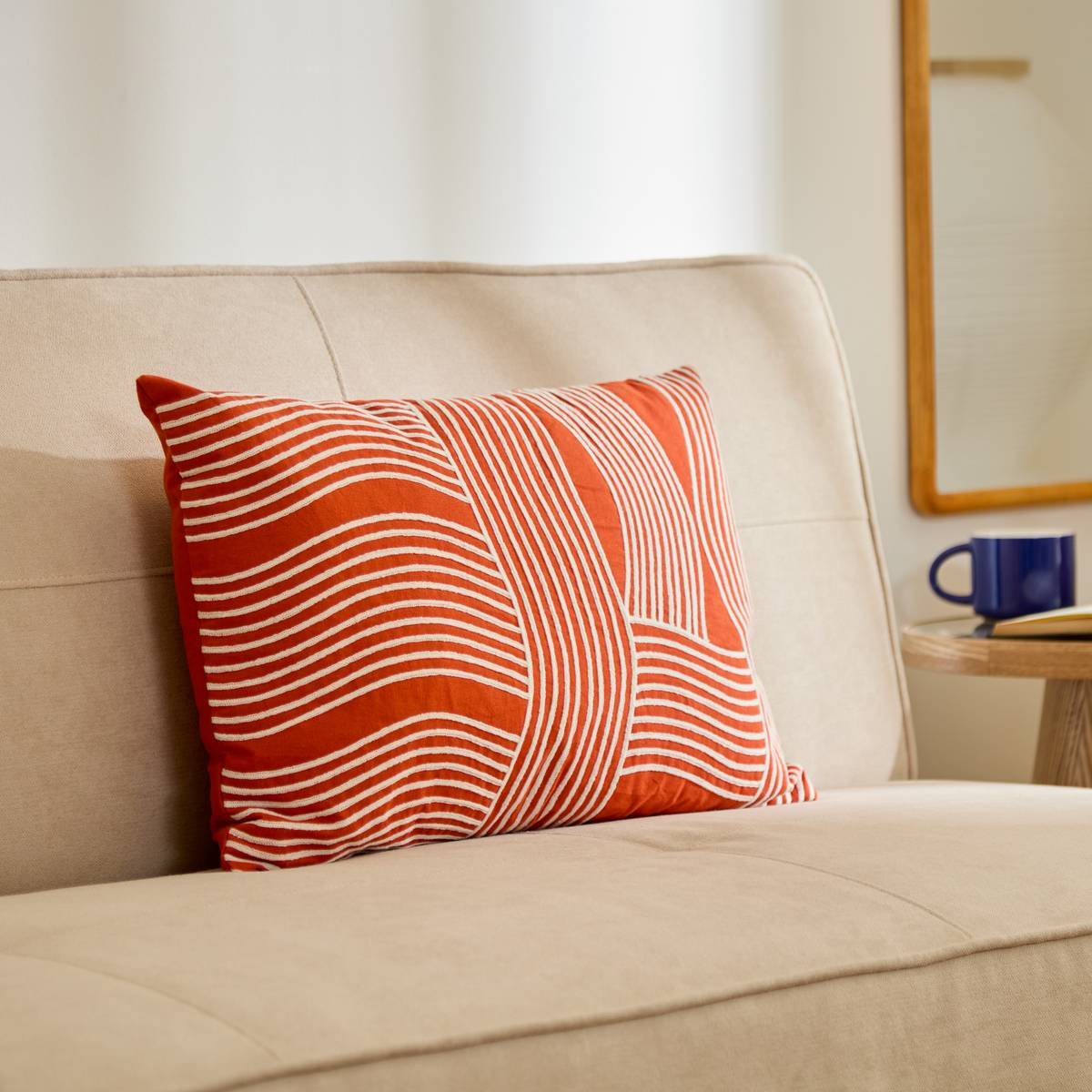 Coussin Nippon Line rectangulaire 38x58cm orange