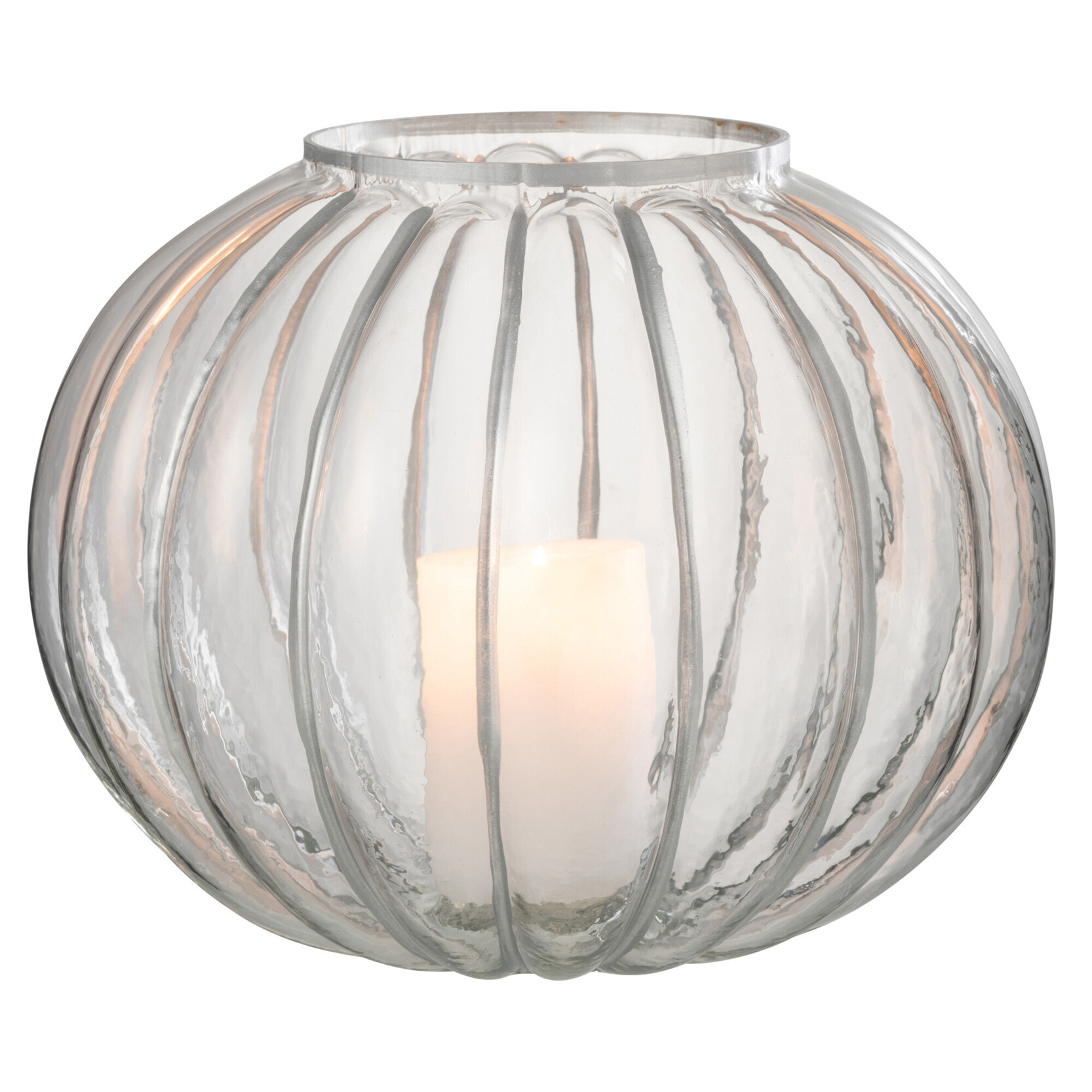 J-Line photophore Boule - verre - transparent/argent - large