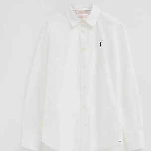 Pack donna con due camicie in bianco e azzurro slim fit con ricamo Rigby Go