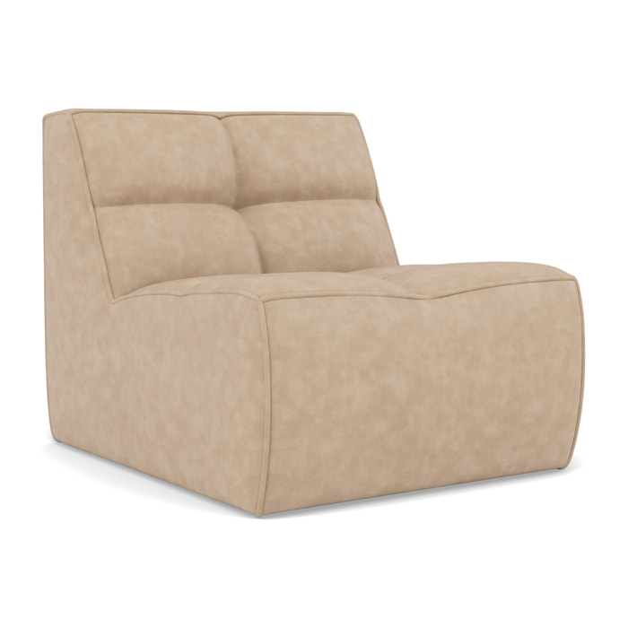 Alya - module d'assise sans accoudoir en simili - Beige