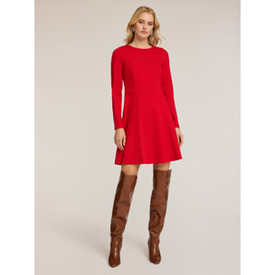 Motivi - Vestido flare en punto milano - Rojo