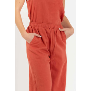 Kocca - Pantaloni da donna a gamba larga in lino, cotone e ramiè Donna