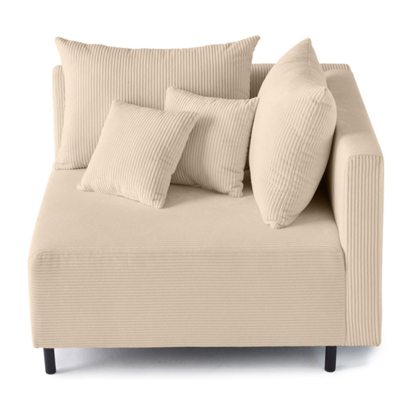 Edinburg - module d'assise d'angle droit - en velours côtelé - Beige