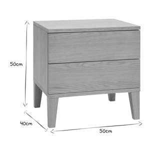 Tables de chevet avec rangements 2 tiroirs scandinave bois clair chêne (lot de 2) FREDDY