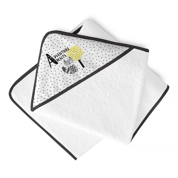 CAPA DE BAÃO 100x100 ADVENTURE AWAITS NEGRO