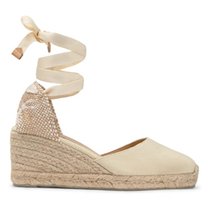 Alpargata cuña Carina beige mujer 7cm