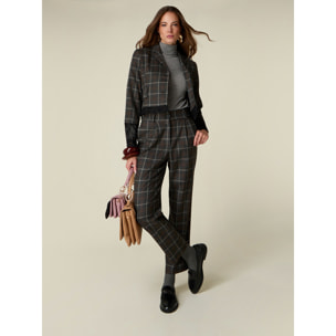 Oltre - Pantaloni check - Grigio