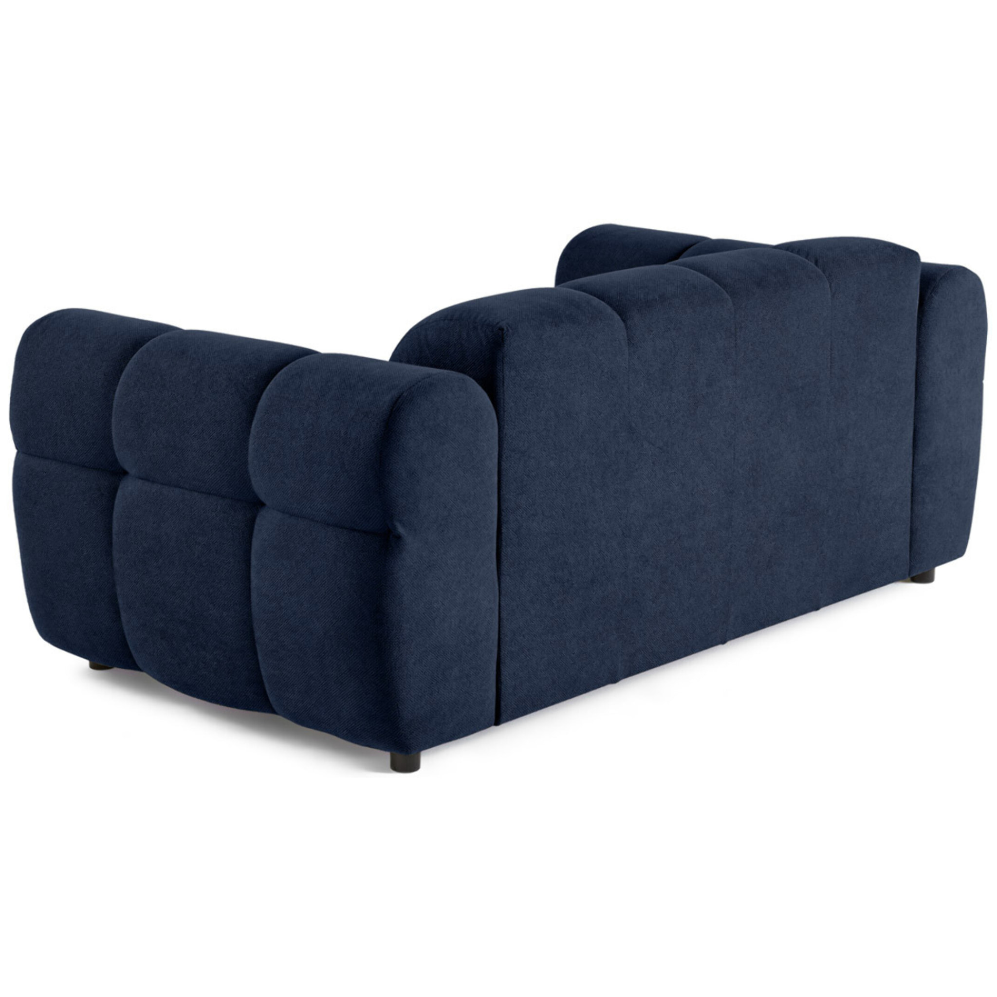 Ray - canapé droit 2 places en tissu texturé - Bleu