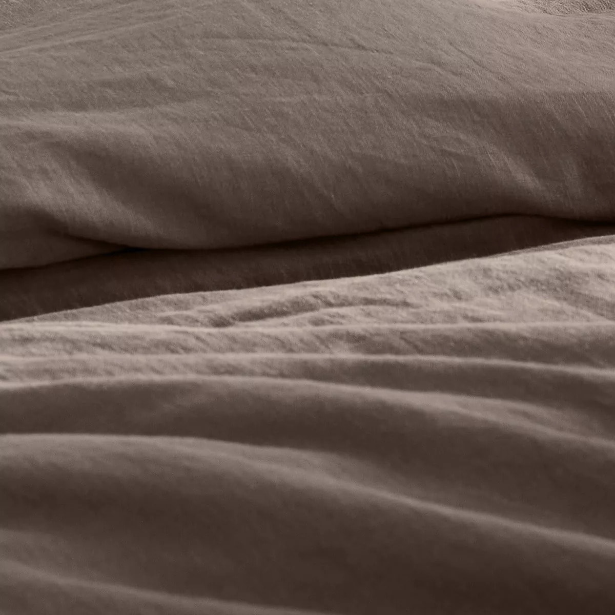 Housse de couette pur lin lavé 165 g/m² uni marron Le lin lave ebene