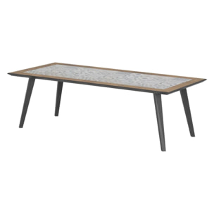 Table de jardin rectangulaire "Lambada" céramique & graphite 8 places en acier traité époxy
