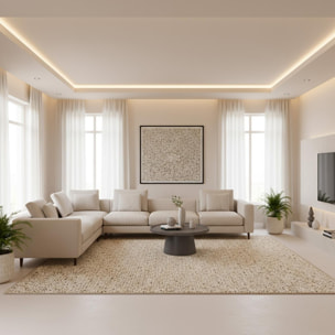 Tapis salon et chambre fait main en laine motif simple BEFI