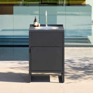 Module de cuisine extérieure acier évier et 1 porte L60cm KEA