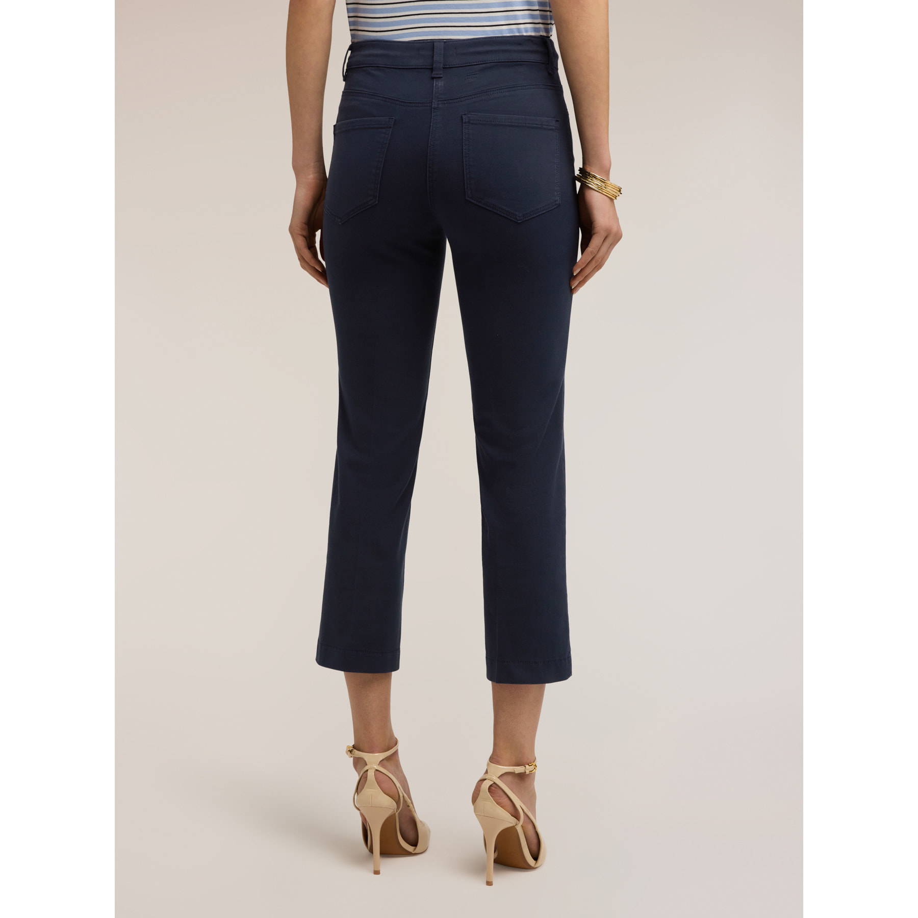 Motivi - Pantaloni kick flare in drill - Blu