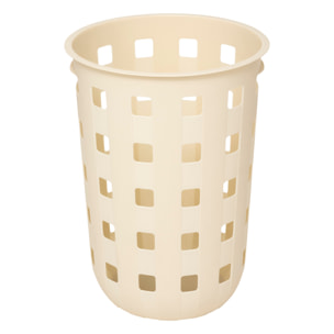 Panier à linge avec couvercle ajouré en bambou - Beige