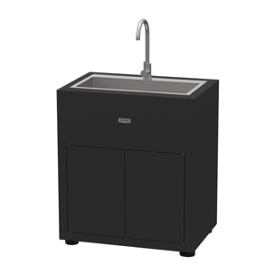 Meuble Avec Evier Integre, 80 X 55 cm Noir - LE MARQUIER