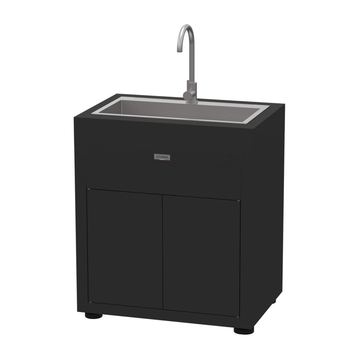 Meuble Avec Evier Integre, 80 X 55 cm Noir - LE MARQUIER