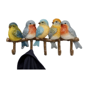 Portemanteau mural oiseaux 36cm Kare Design
