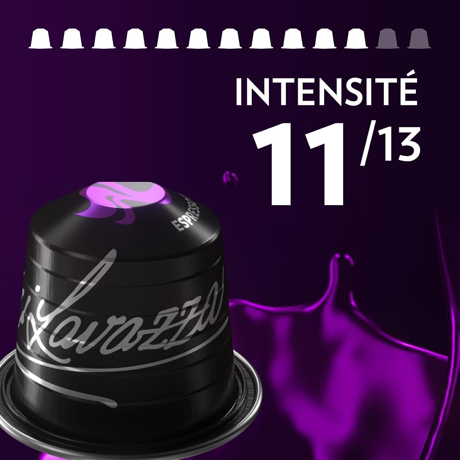 Café Intenso x10.  Capsules compatibles Nespresso en aluminium