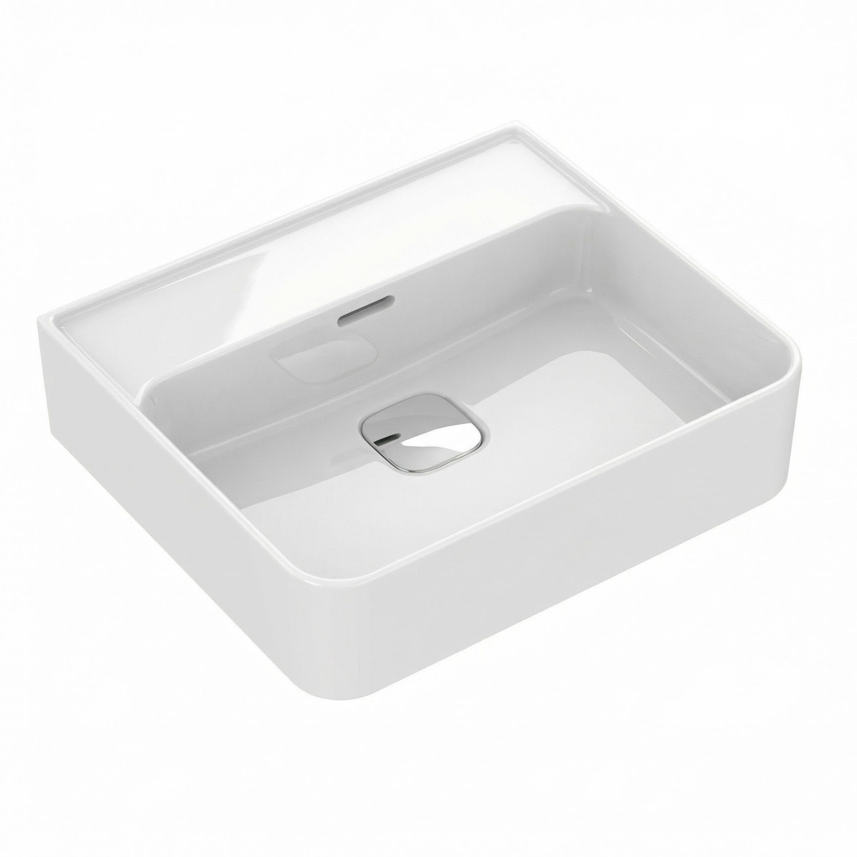Lavabo suspendu 50x43 cm - blanc brillant - sans trou de robinetterie - avec trop-plein - Ideal Standard Strada II