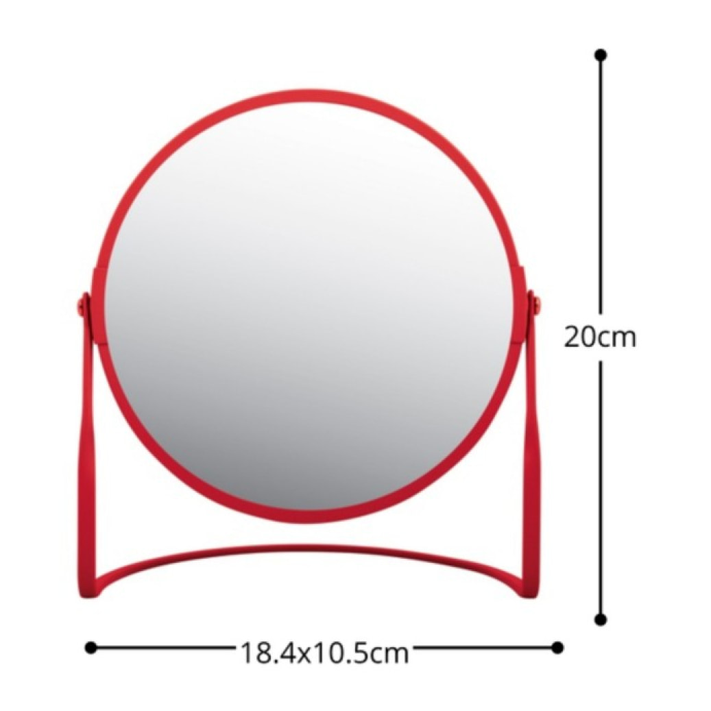 Miroir grossissant sur pied Acier AKIRA Rouge mat Spirella