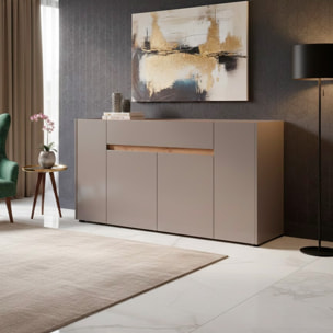 Credenza Moderna Madia Con 4 Ante E 1 Cassetto Mobile Contenitore Sala da Pranzo Soggiorno Design Senza Maniglie 170 x 85 x 40 Cm Congo E Rovere