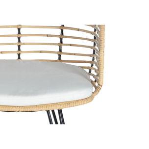 Silla de Rattan Natural 52 Cm Estilo Mediterráneo