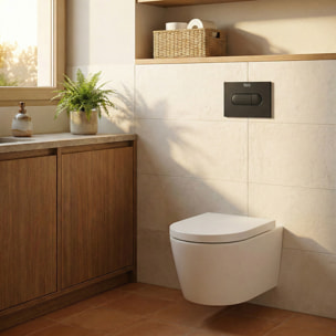 Cuvette WC suspendu sans bride - fixations invisibles - abattant frein de chute (SATBRE010RREXP)