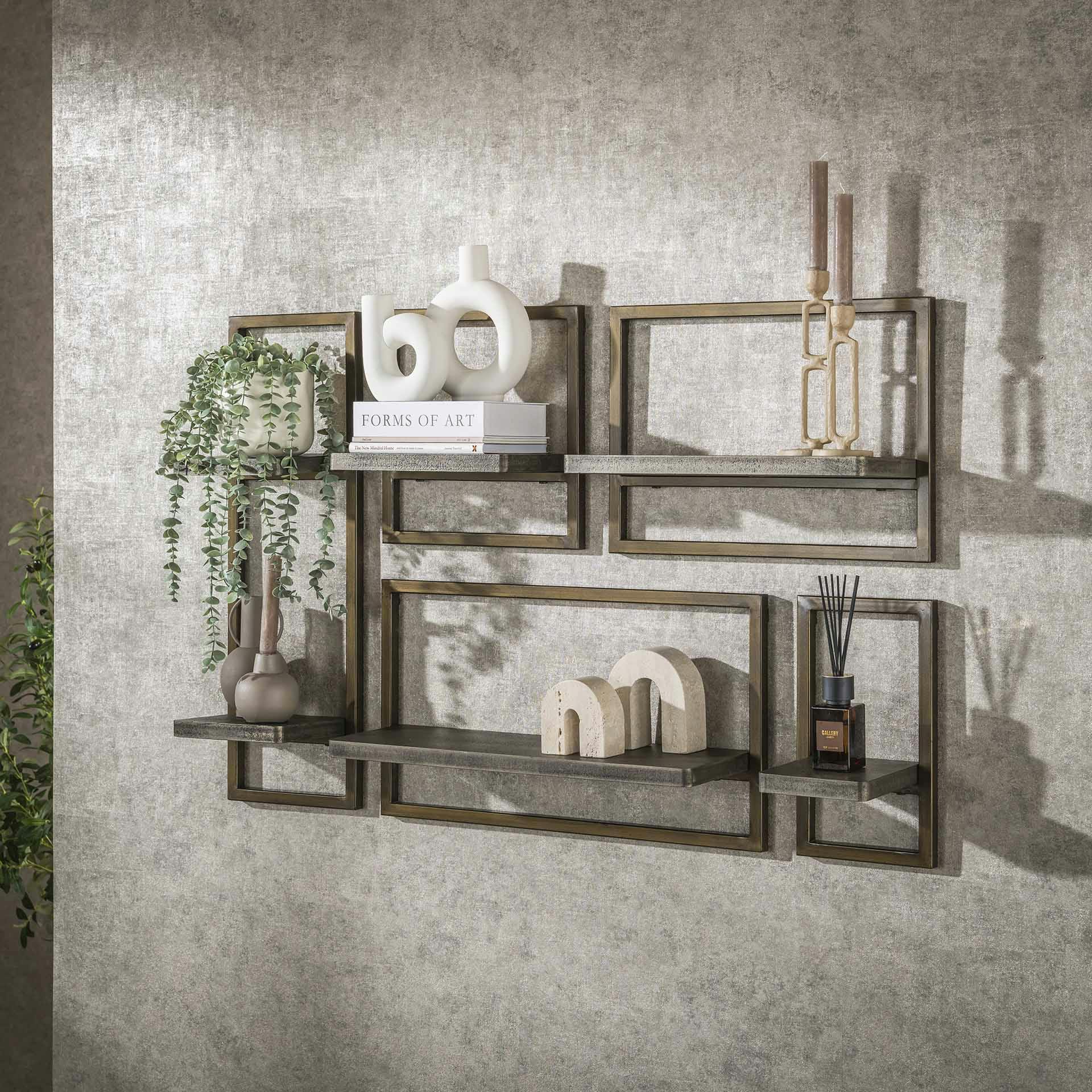 Etagère murale de salon style vintage (ensemble de 5) RALF