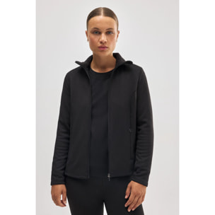 Giacca termica aderente nera in stile sportivo