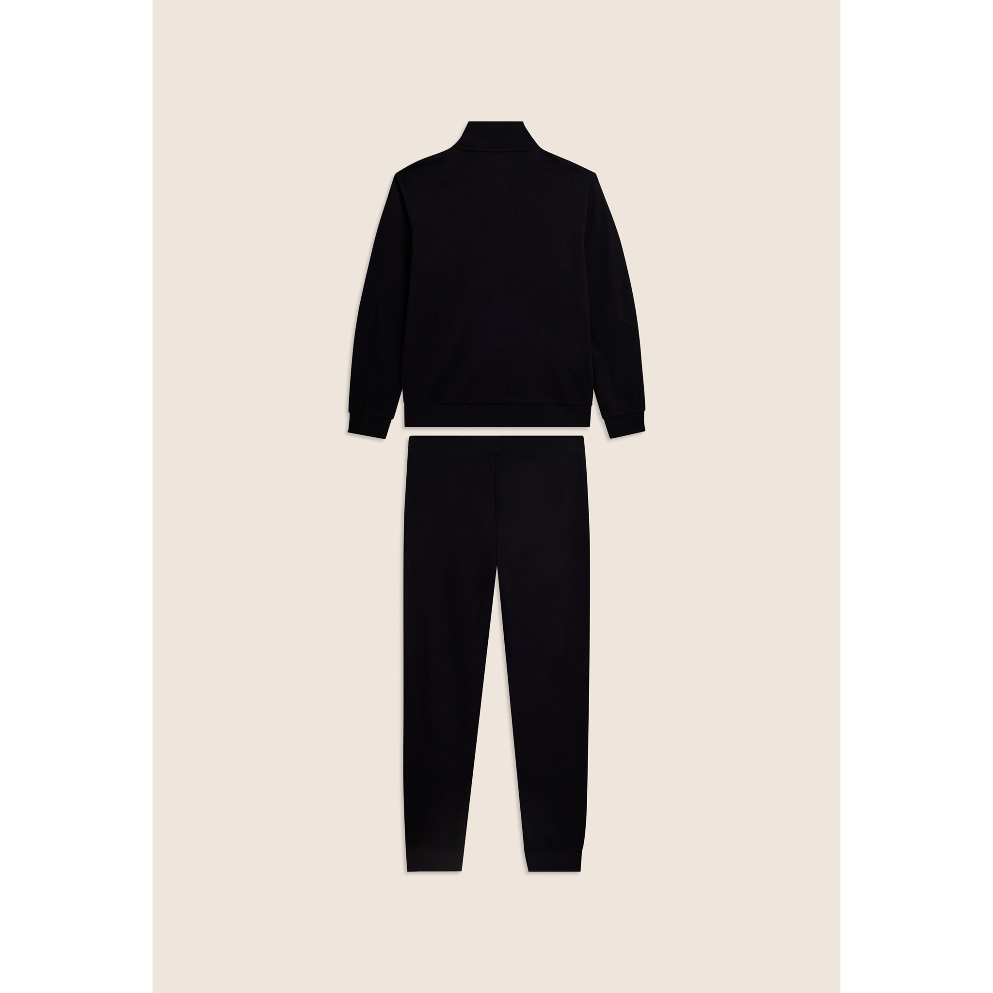 Tuta uomo zip e collo alto in cotone Interlock