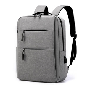 DAM Zaino per laptop con interfaccia di ricarica USB. 28x12x42 cm. Grigio