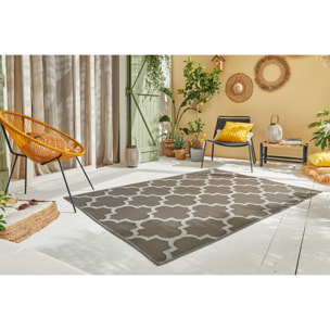 Scoobi - tapis d'exterieur anthracite motif éthnique