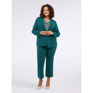 Fiorella Rubino - Blusa stampa astratta in creponne - Ottanio