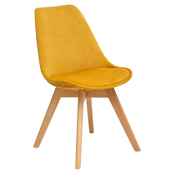 Chaise "Baya" - jaune ocre - velours