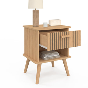 Tables de chevet Albane avec 1 tiroir et 1 niche - lot de 2