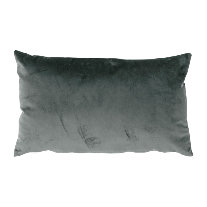 Coussin déhoussable en velours uni - Gris clair