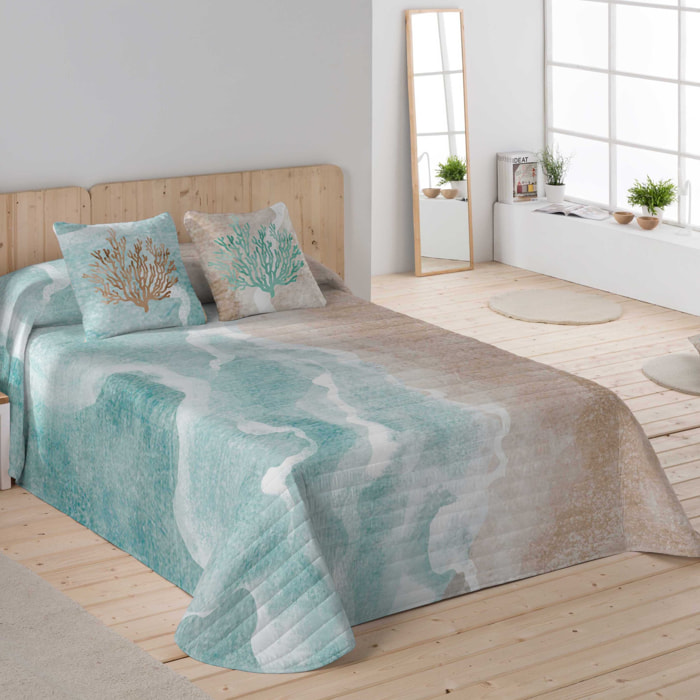 Icehome - Colcha Bouti Estampada - 100% Algodón - 70 gr/m² - Sea Salt