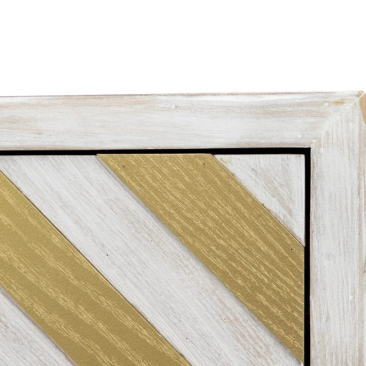 Mesita Madera-metal Blanco-dorado 50x34x55 Cm