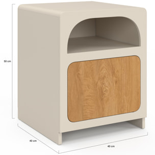 Tables de chevet Athènes 1 tiroir 1 niche - lot de 2