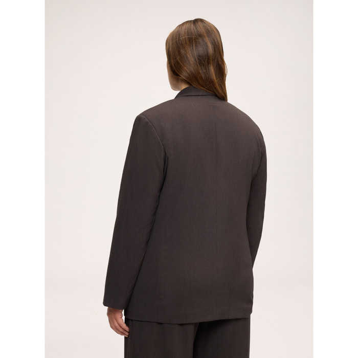 Fiorella Rubino - Blazer doppiopetto strutturata - Marrone