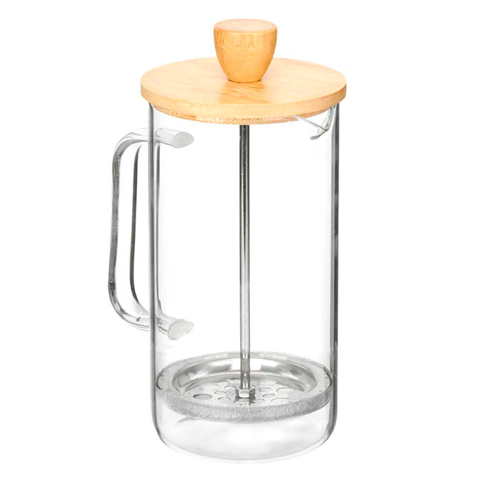 DAM CUSCINO IN BOROSILICATO TEIERA COPERCHIO BAMBÙ 600ML 13,5x9x19 Cm. Colore trasparente